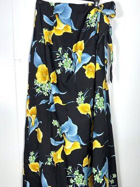 Hilo Hattie's Hawaii VTG Tropical Floral Beach Cover-Up Sarong Wrap Dress OSFM